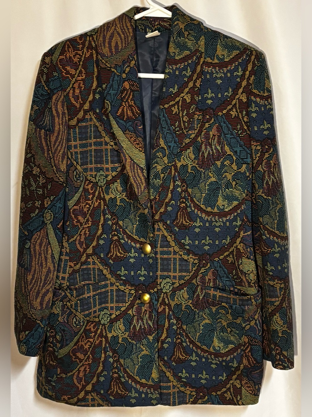 VTG Units Limited Edition Tapestry Blazer Jacket Sz 1 Baroque Art Wear Made USA